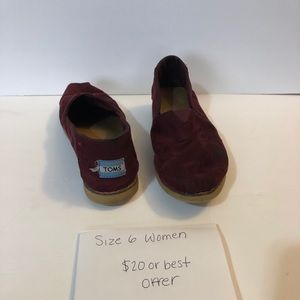 Velvet Burgundy Toms